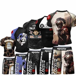 Cody Lundin Men Short Sportsuit 2 Pieces Boxing Taekwondo Training Suit Sublimation Jiu jitsu gi Rashguard MMA Shorts Bjj Shirts