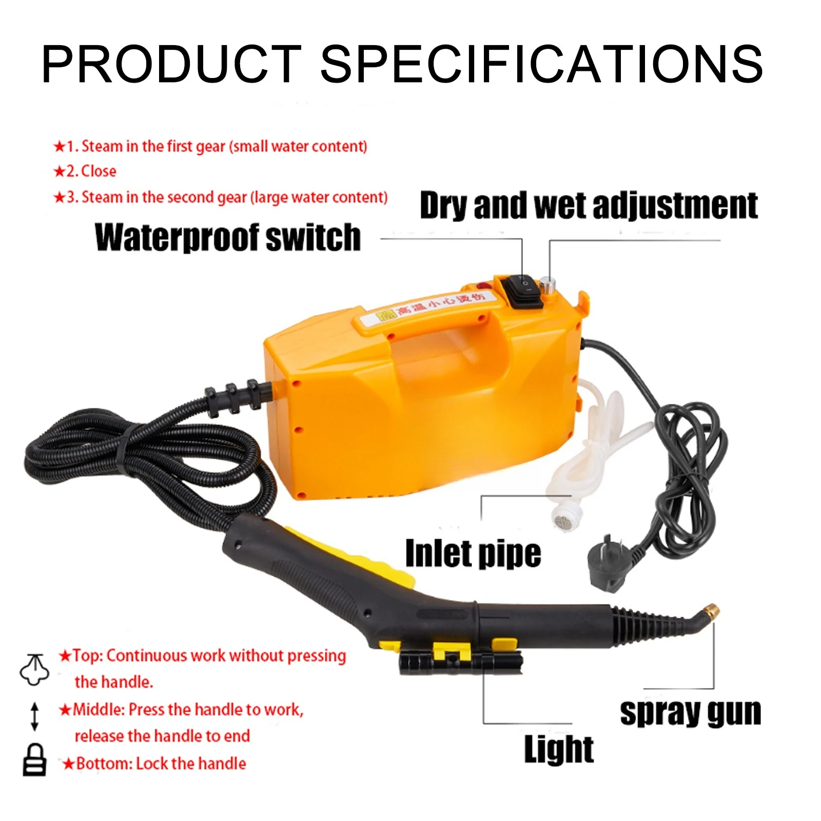 Versatile Upgrade Wet and Dry Steam Handheld Steam Cleaner
