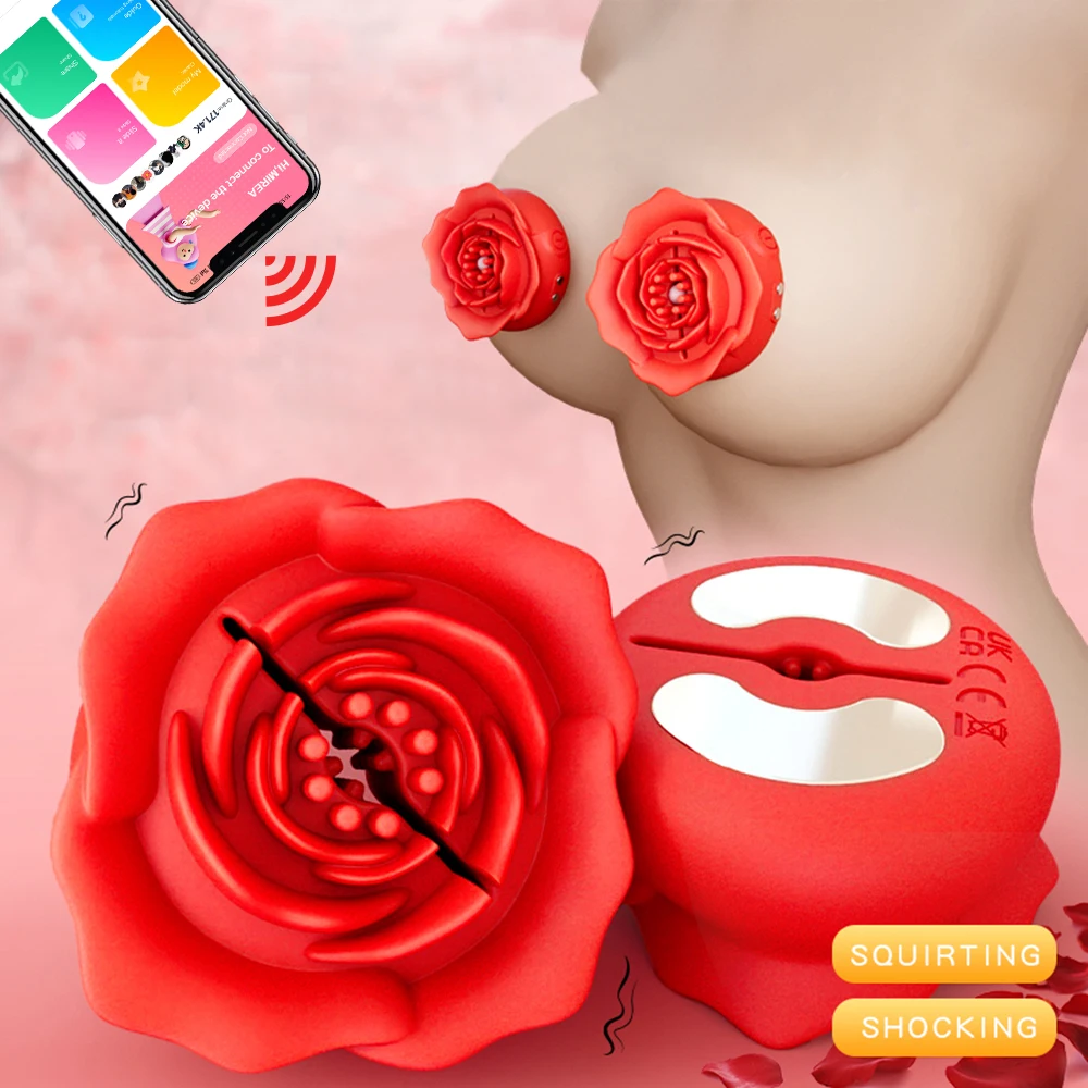APP التحكم عن بعد الحلمة المشبك الثدي جهاز هزاز لتدليك الجسم BDSM الوثن يمزح غريب لعبة الجنس النسائية للنساء الأزواج متعة الجنس