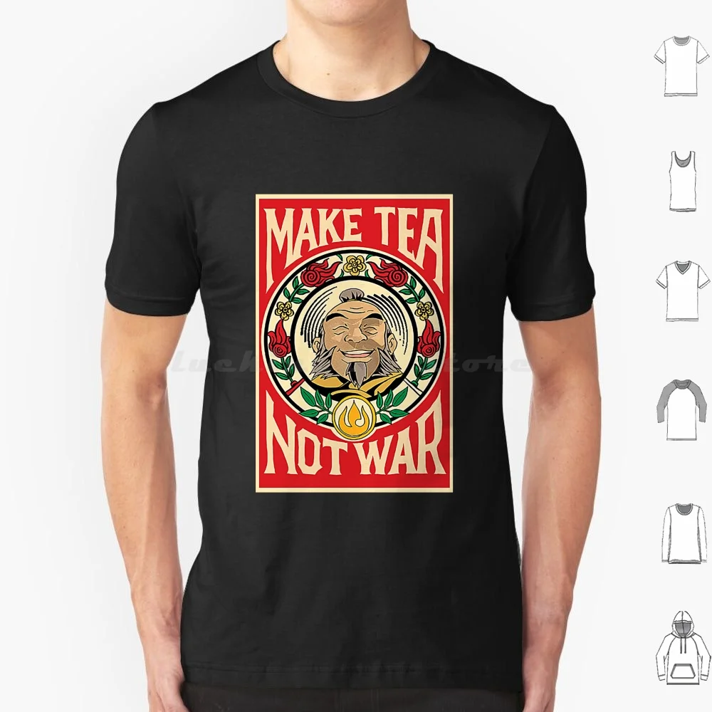 Vintage Uncle Iroh T-Shirt T Shirt 6Xl Cotton Cool Tee Jasmine Dragon Tea Air Bender Firebender Fire Nation Iroh Make Tea Not