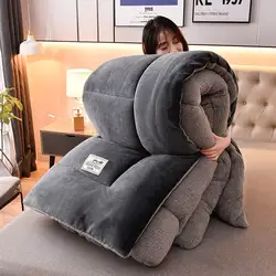 겨울 이불 담요 양면 벨벳 양털 캐시미어 더블 침대 이불, 킹 퀸 풀 사이즈 침대 이불, 두꺼운 이불 코어