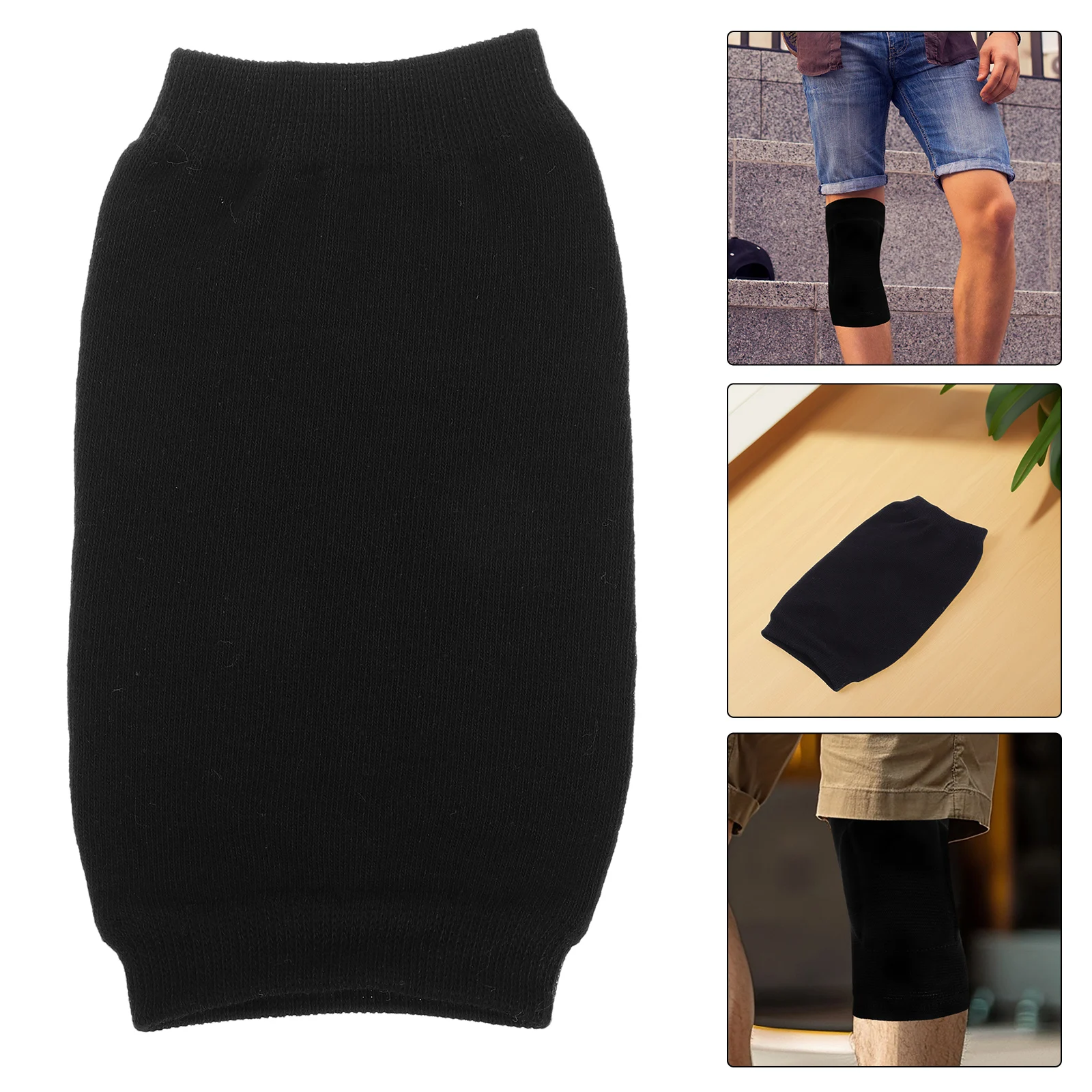 

2 Pcs Volleyball Knee Pads Outdoor Sports Cover for Kids Cold Weather Cotton Sleeve Warm Black Man