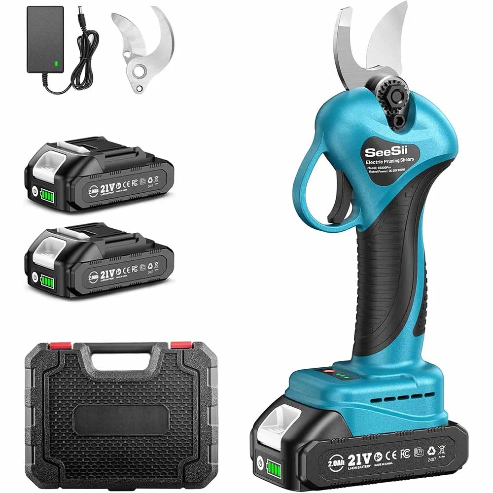 SEESII 33mm Cordless Electric Trimming Scissors Brushless Fruit Tree Branch Pruner Shear Power Tools for Makita 18V Battery Pin