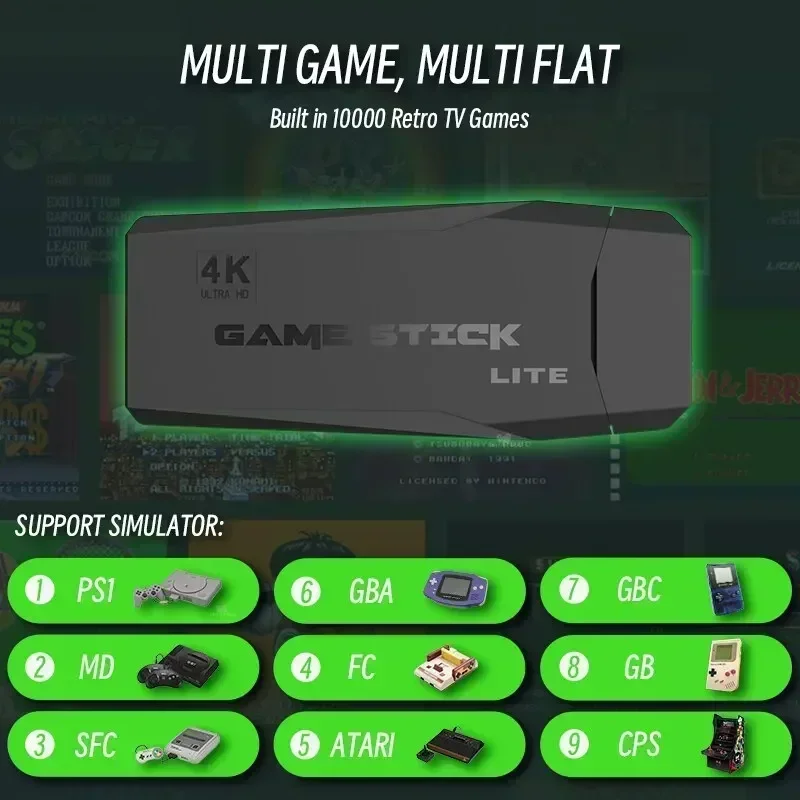 듀얼 무선 컨트롤러 비디오 게임 스틱, M8 콘솔, 2.4G, 4K 10000 게임, 64GB 레트로 게임, 크리스마스 선물