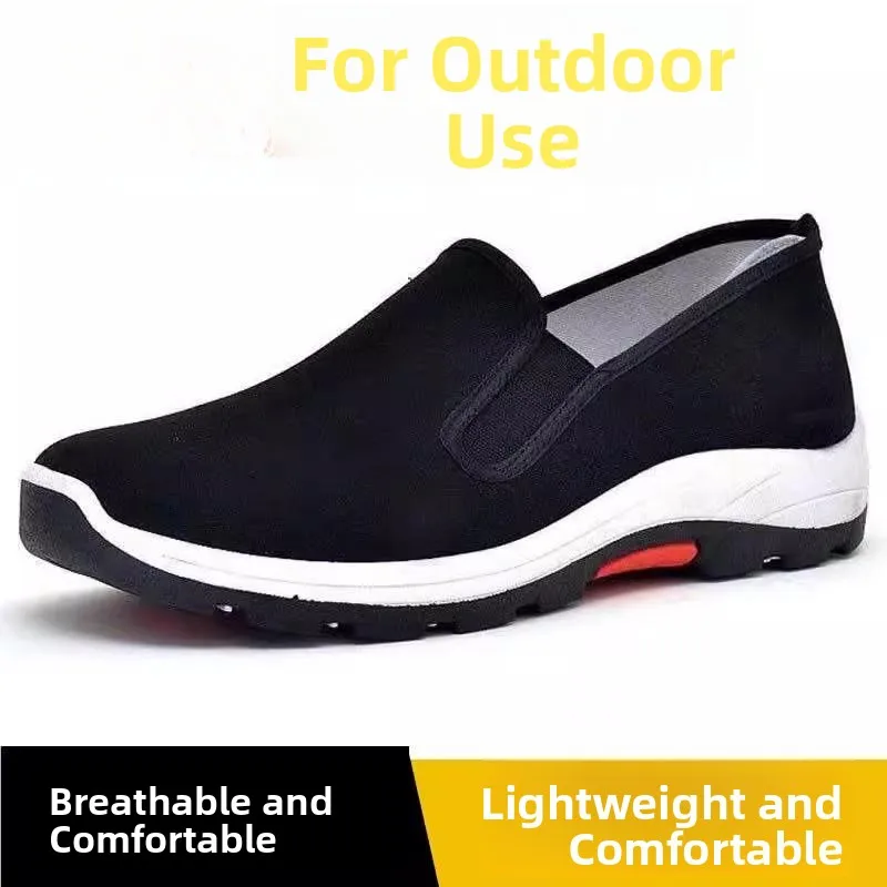 

Beijing Men's Canvas Shoes Summer Casual Thick Bottom Slip-On Work Shoes Middle-Aged And Elderly People's Footwear