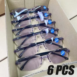 Classic Ultralight Rimless Reading Glasses Men Women Blue Light Blocking Magnification Eyewear Vintage Presbyopia Eyeglasses