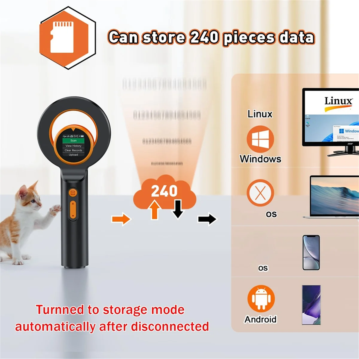 

Новый пользователь ~ Bluetooth считыватель микрочипов для домашних животных (беспроводной связь 2,4 ГГц + Bluetooth + USB) универсальный сканер для считывания тегов для животных, Q40