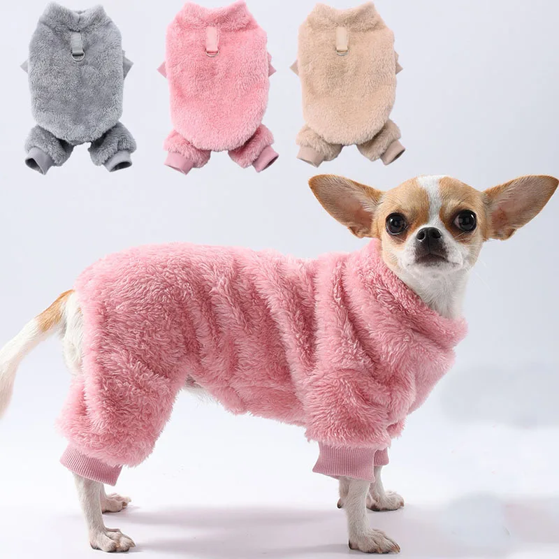 

Fleece Pajamas Clothes Winter Dog Clothes Pet Jumpsuit Pajamas For Small Dogs Chiwawa Shih Tzu Puppy Onesie Overalls Costume XS
