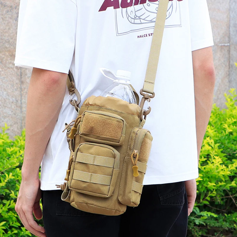 Tas Botol Air Luar Ruangan Kapasitas Besar Baru Tas Pinggang Paket Penutup Pelindung Cangkir Air Tas Selempang Tas Botol Air MOLLE