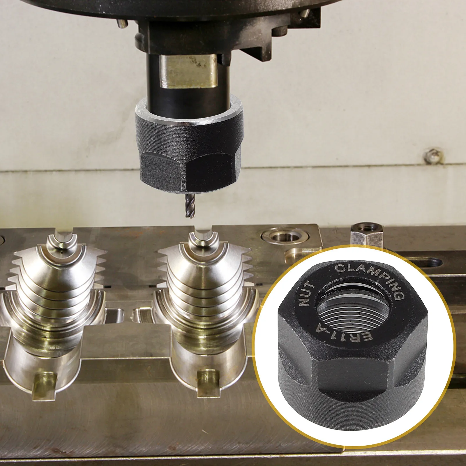 

Комплект из 4 цанговых гаек Er11 из хромистой стали с балансировочными отверстиями для плавной и бесшумной работы фрезерных и гравировальных инструментов