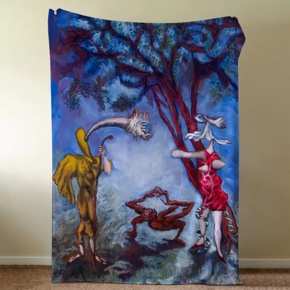 Gerard Garouste Artwork Blanket Throw Super Cosy Plush Living Room Sofa Couch Childish Birthday Gifts