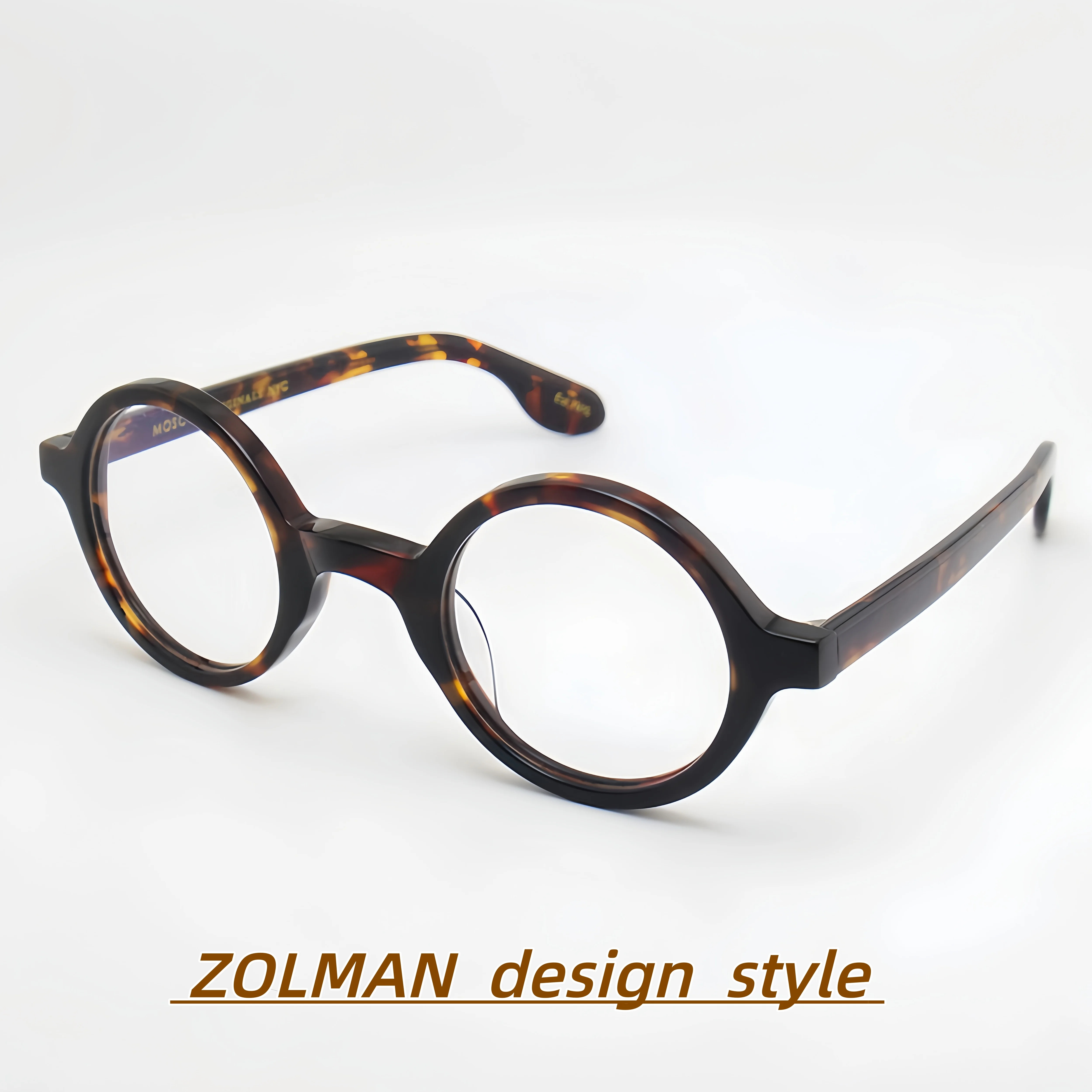 ZOLMAN Style Eyeglasses, Luxury Vintage Mosco Style Boston Round Acetate Frames, Unisex Celebrity Same Style Optical Glasses
