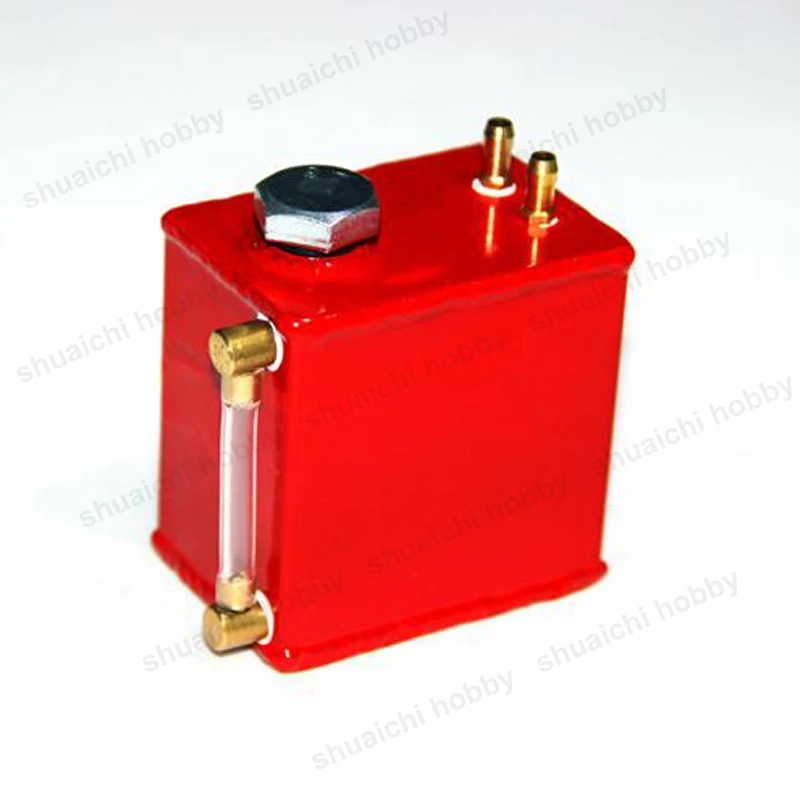 1 SZT. Metalowy Model Zbiornika Paliwa o Pojemności 110 ml z Wskaźnikiem Poziomu, Wysokość 71 mm, Mini Zbiorniki na Olej/Wodę do Samochodów/Łodzi RC Zasilanych Paliwem