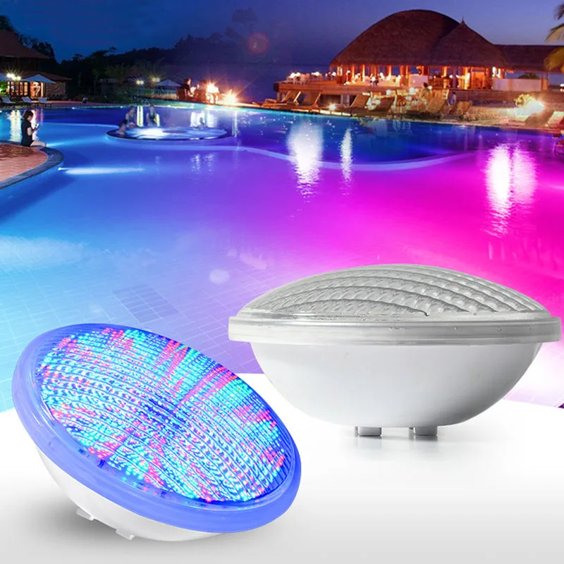 12W 45W LED Swimming Pool Light, IP68 Underwater Light Bulb Remote Embedded Type Lamp Submersible Light for Par56 Light Source