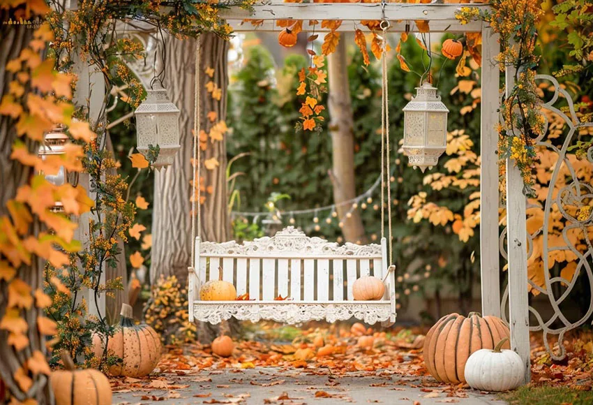 

Mehofond Photography Background Autumn Pumpkin Swing Forest Kids Birthday Party Cake Smash Portrait Decor Backdrop Photo Studio