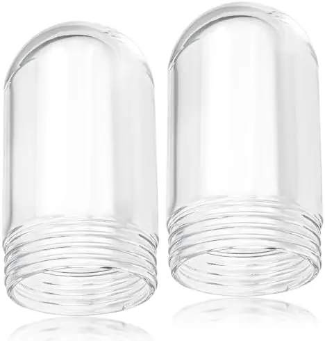 

Glass Light Bulb Cover L10-X006 - Clear Protector Cage for Kitchen Hood & Outdoor Lighting (2 Pack)