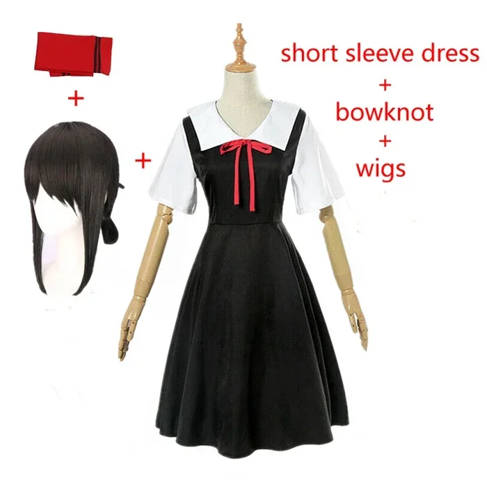 CosplayKaguya-sama: الحب هو الحرب تأثيري حلي Kaguya Shinomiya فساتين تأثيري تشيكا زي مدرسي فستان المرأة.