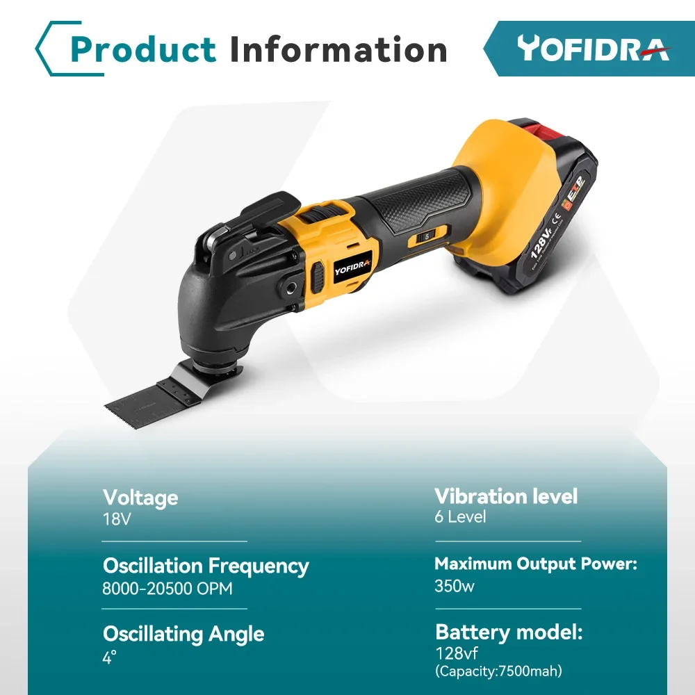 Brushless Electric Oscillating Multi Tool 6 Gears Cordless Rechargeable Trimming Shovel Cutting Machine For Makita 18V Battery