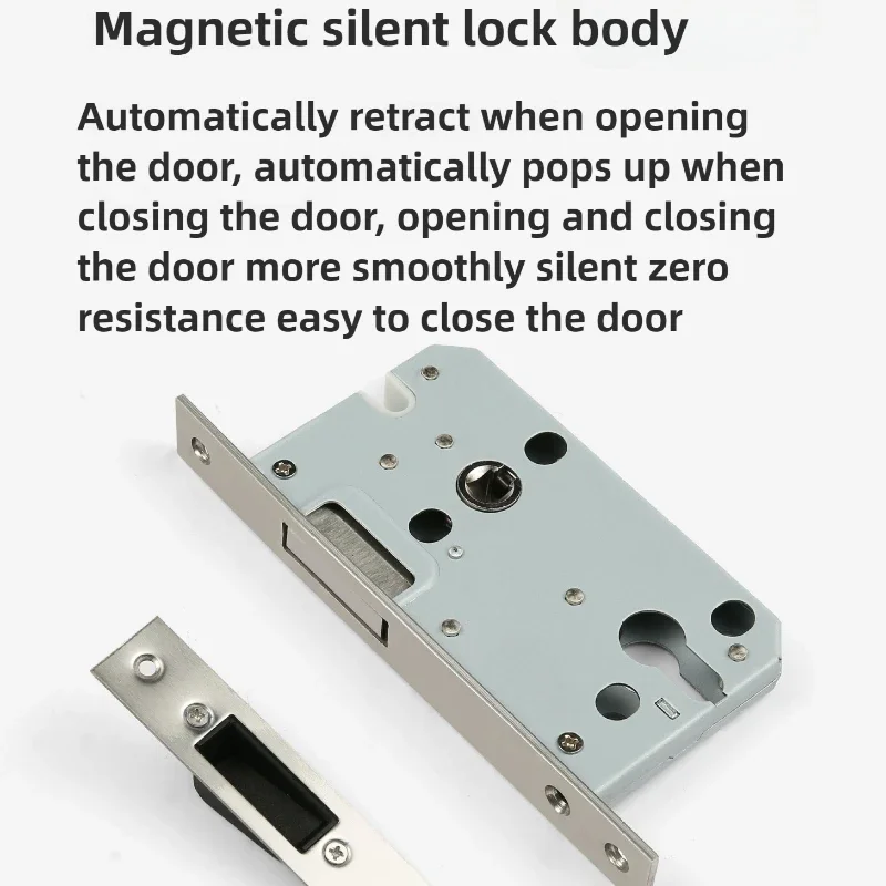 Indoor Bedroom Walnut Pattern Magnetic Door Lock Silent New Chinese Style for Doors up to 50mm