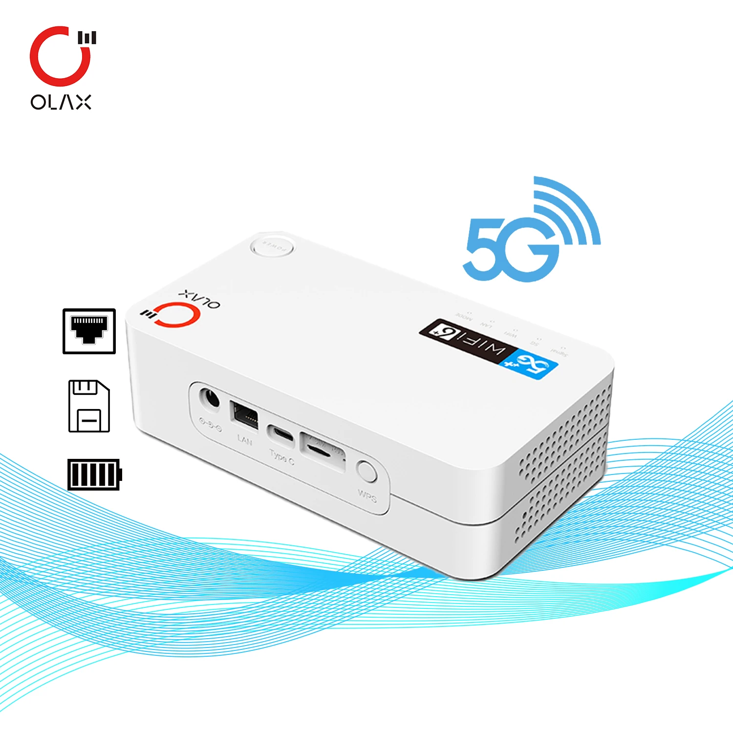For G5010 5G WiFi6 LTE Modem CPE Router 4000mAh Built-in Portable Home Wireless 1300Mbps Firewall Dual Connectivity Wide