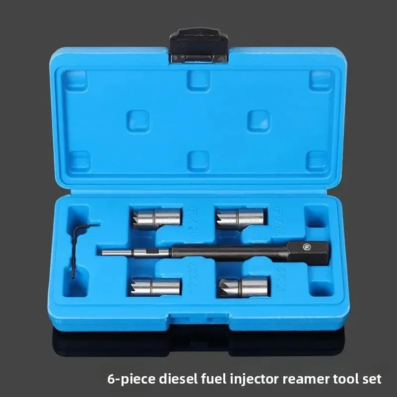 Com chaves sextavadas de reamer de ângulo plano novo para 5 peças kit de ferramentas de corte de assento injetor diesel conjunto de ferramentas de limpeza de corte de carbono
