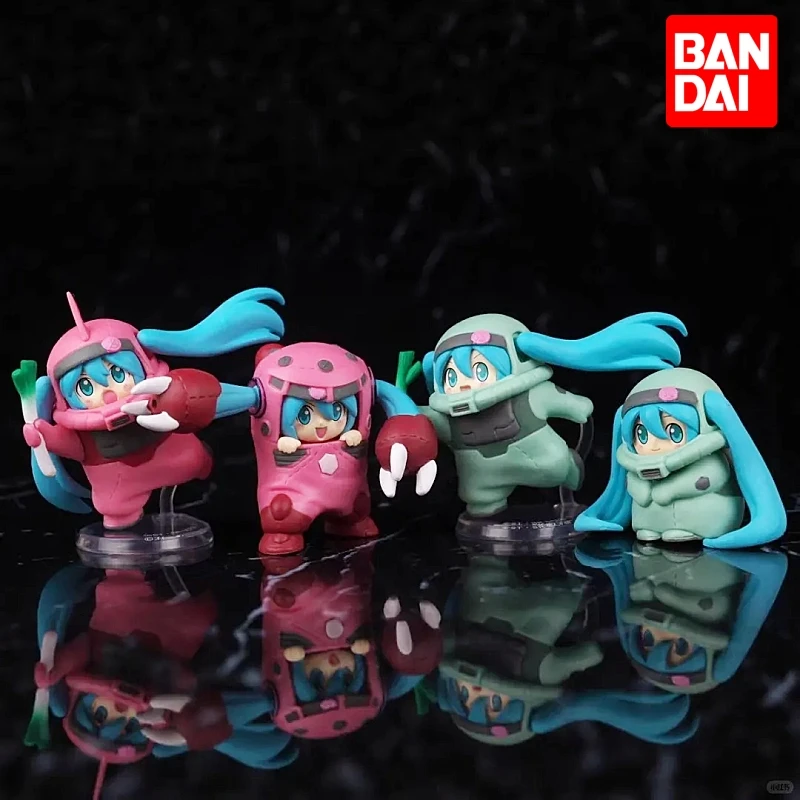 Hot Bandai Genuine Gundam×Miku Anniversary Special Project Gashapon Anime Action Figure Collect Desk Ornament Perfect Toys Gifts