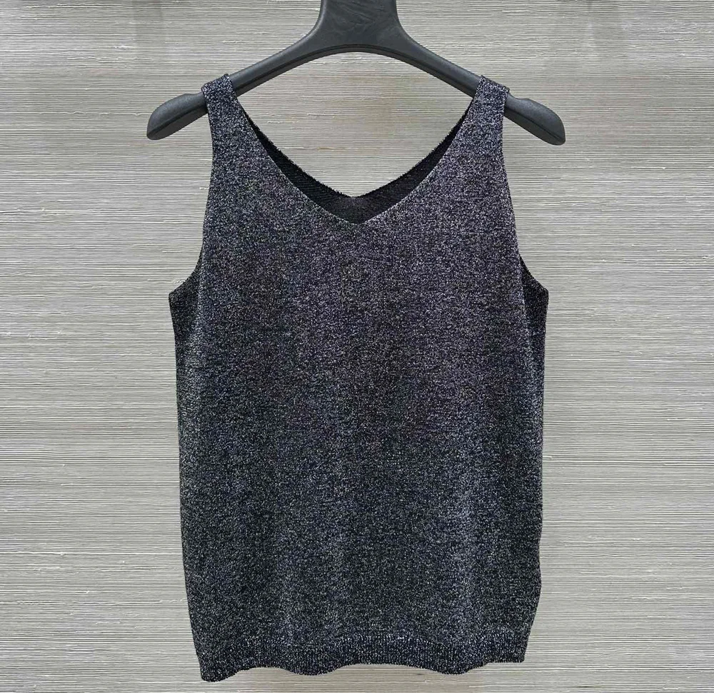 

New women purl v-neck sleeveless knitted vest casual sweater top