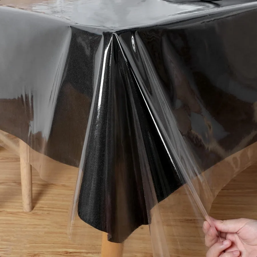 

Clear Plastic Tablecloth 60 x 102 Inch 100 Waterproof OilProof SpillProof Vinyl PVC Table Cloth Wipeable Rec Tablecloth Protect