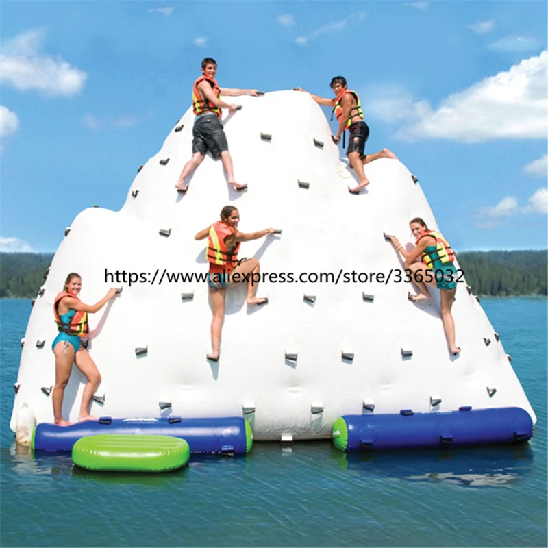 

2020 Summer Water Game Inflatable Floating Iceberg Inflatable Climbing Wall For Water Park