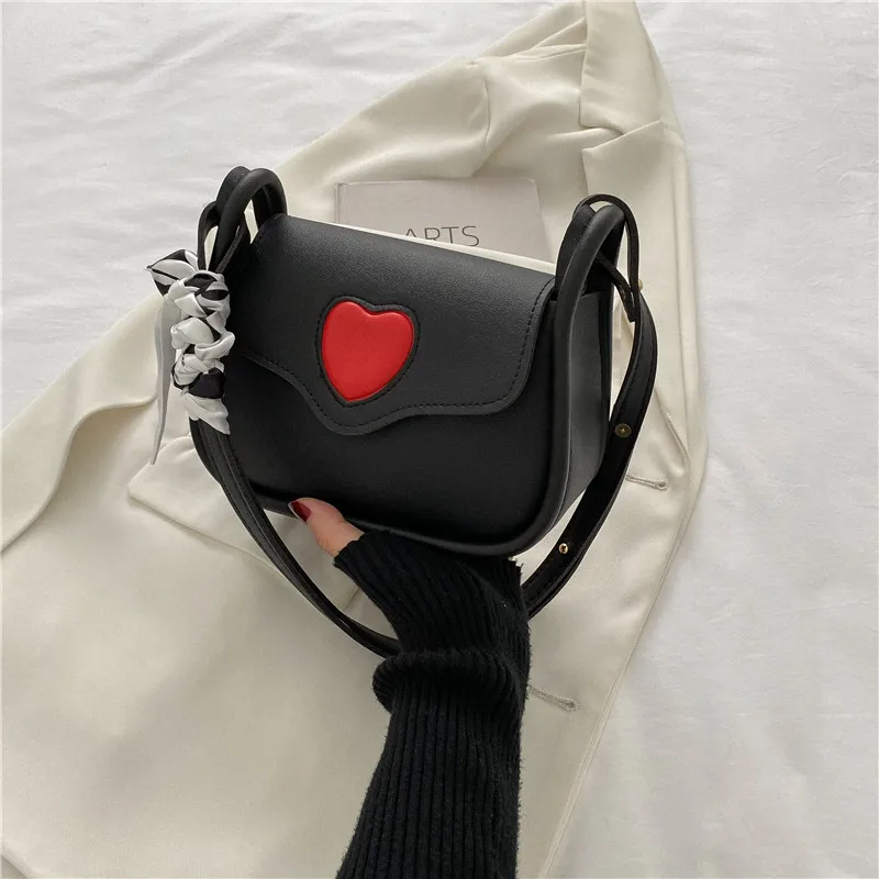 2023 Love Pattern Crossbody Bag Summer New Fashion Ribbon Elegant Shoulder Bag Street Trend Casual Versatile Ladies Underarm Bag