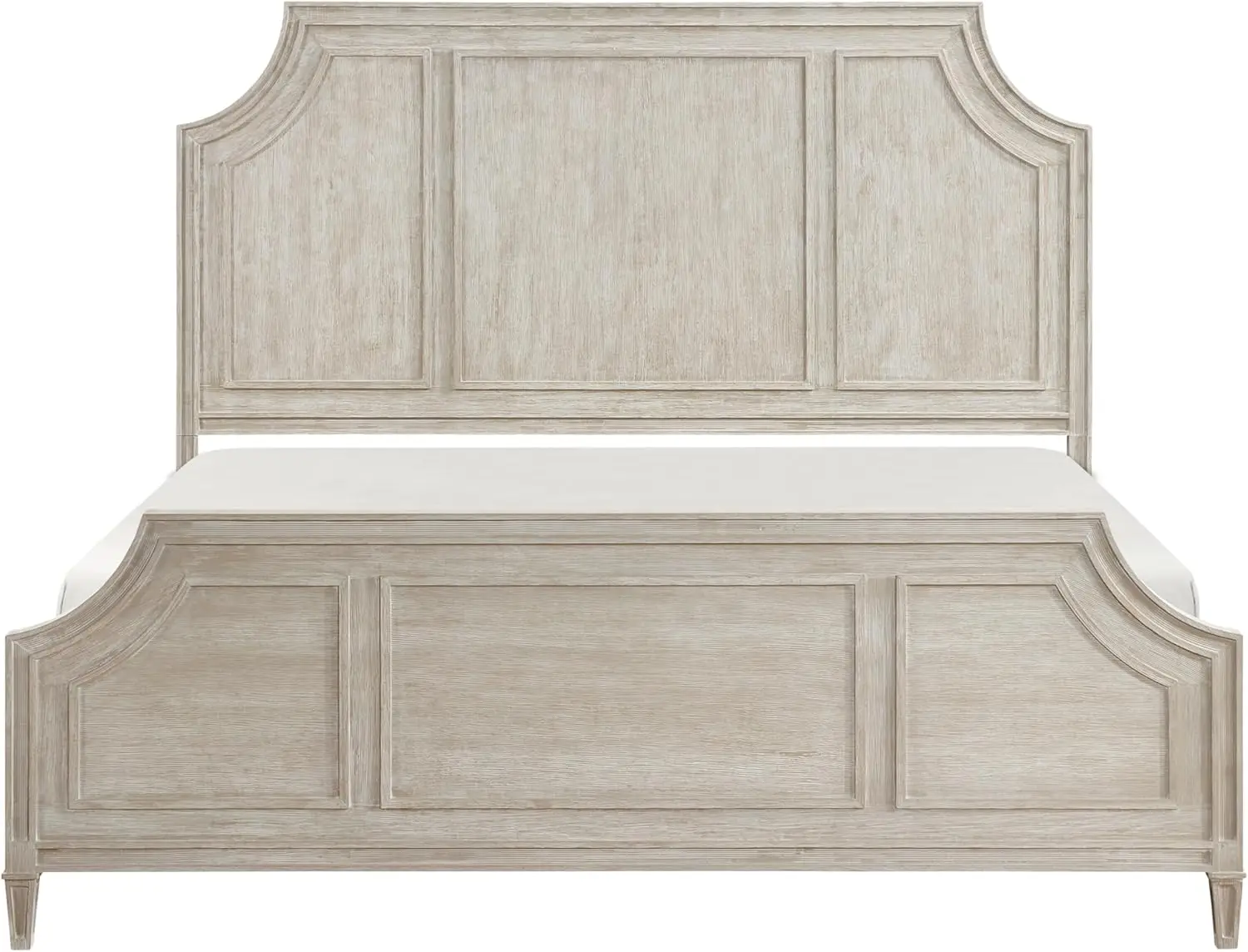 Traditional Queen Bed With Light Brown Finish, Curved Wooden Frame Design63 X 61.5 X 87 In