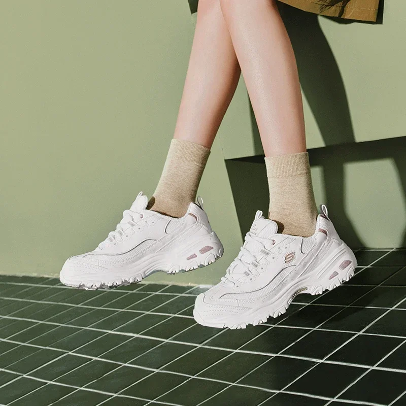 Skechers-Chaussures classiques «D'LITES» pour femmes, baskets épaisses, confortables et respirantes