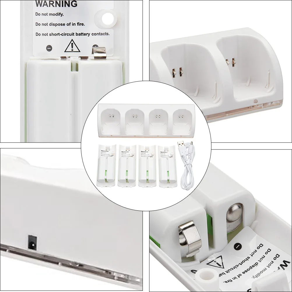 

1 set Blue Light 4-Slot Adapter Charging Station Usb Powered Portable Charging Adapter