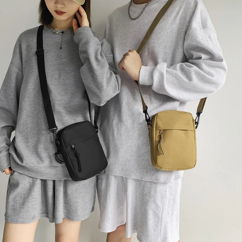New 3 Colors Messenger Sling Bags For Men Casual Canvas Small Zipper Crossbody Pouch Simple Small Crossbody Shoulder Bag Men Bag