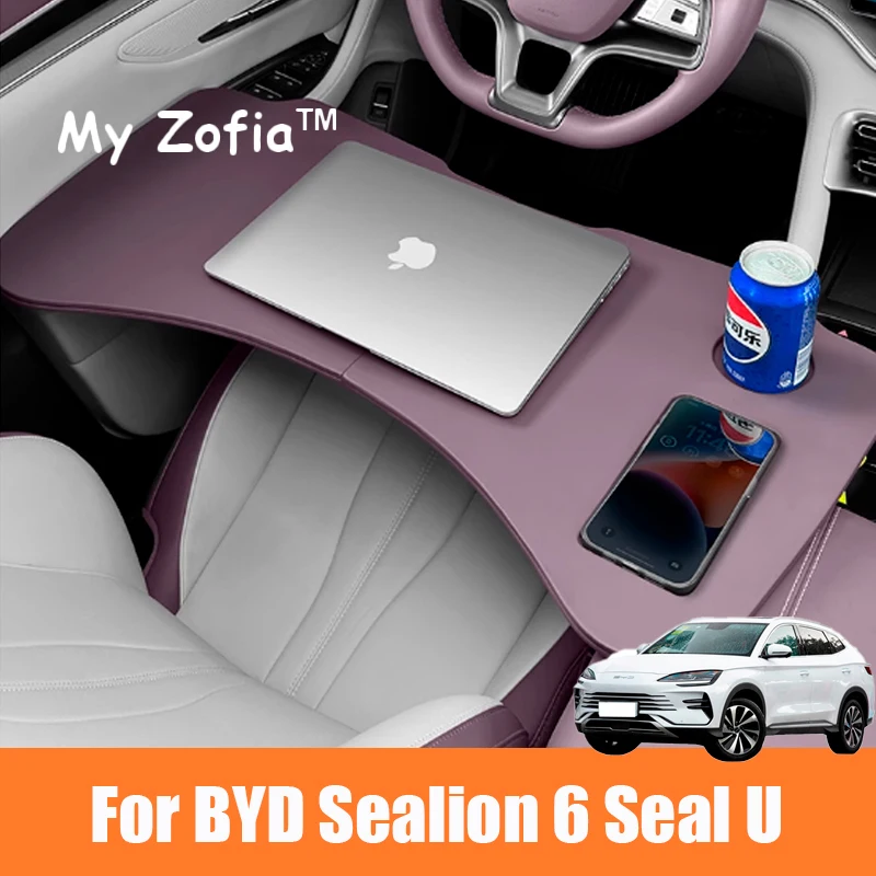 

For BYD SEAL U SEALION 6 2023 2024 2025 Car Portable Office Table Foldable Dining-Table Laptop Tray Desk collapsible Accessories