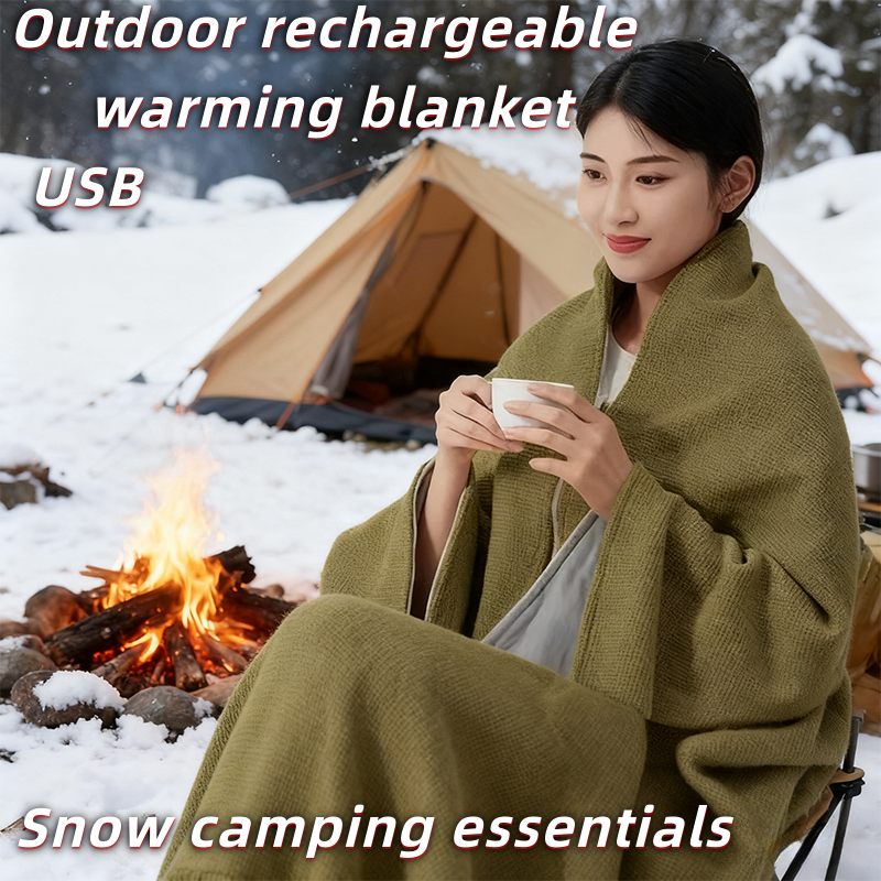  Electric heating shawl warm-up blanket, mobile rechargeable heated blanket, washable and wearable for small outdoor office 