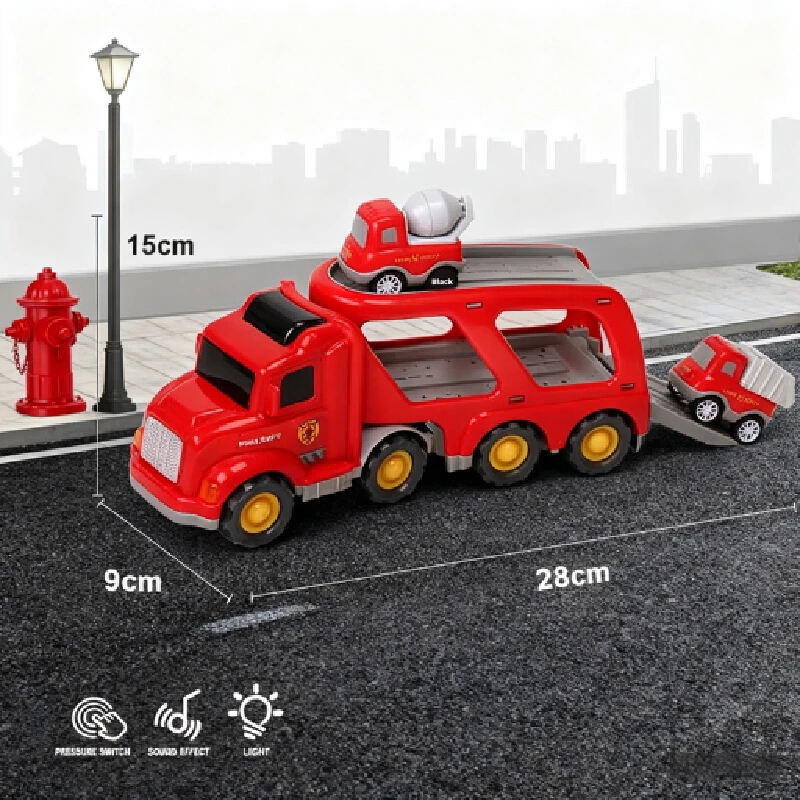 Mini carro de brinquedo acústico-óptico pull-back série colorido bonito motorista de engenharia armazenamento de brinquedos carro de transporte favorito das crianças