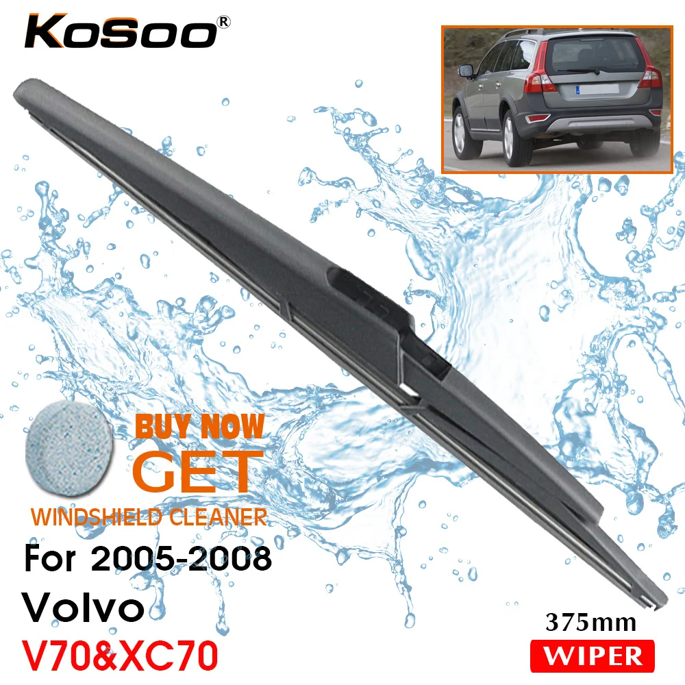 KOSOO Auto Rear Blade For VOLVO V70&XC70,375 mm 2005-2008 Rear Window Windshield Wiper Blades Arm,Car Styling Accessories