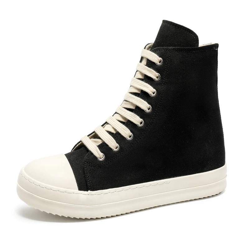 Popular Men's Sneakers Men's Casual Shoes 2026 New Lace-up Thick Bottom High Top Shoes Canvas Punk Couple Trend Sneakers for Man