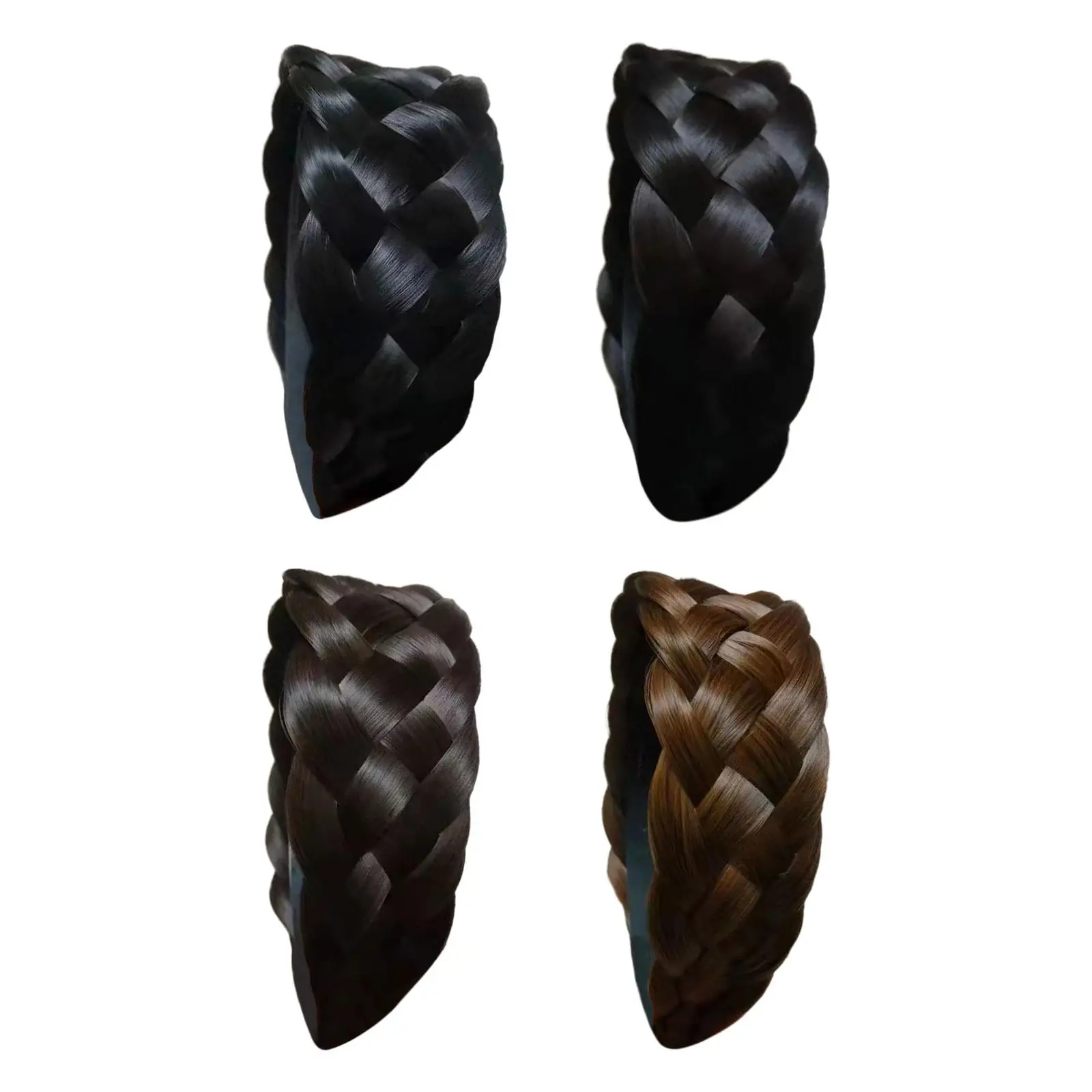 

Hair Braided Headband Headpiece Handmade Braids Hairband Hair Styling Headdress Chunky Chunky Elastic Hair Band for Women Ladies