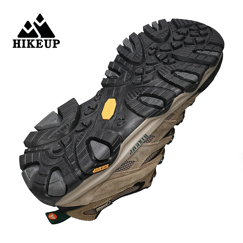 HIKEUP Hiking Shoes Men Designer Climbing Trekking Sneakers for Men Leather Outdoor Sports Work Man Shoes Run Shoes