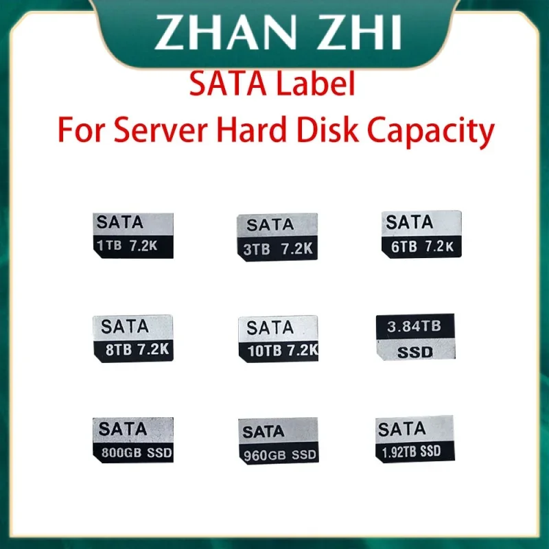 Server hard disk capacity bracket pod Sata capacity label sticker 1TB 3TB 6TB 8TB 10TB 480GB 800GB 960GB 1.92TB 3.84TB SATA 7.2k