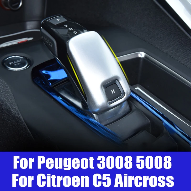 For Peugeot 3008 5008 GT For Citroen C5 Aircross 2017 2018 2019 2020 2021 2022 2023 Car Gear Shift Knob Gear Cover Accessories