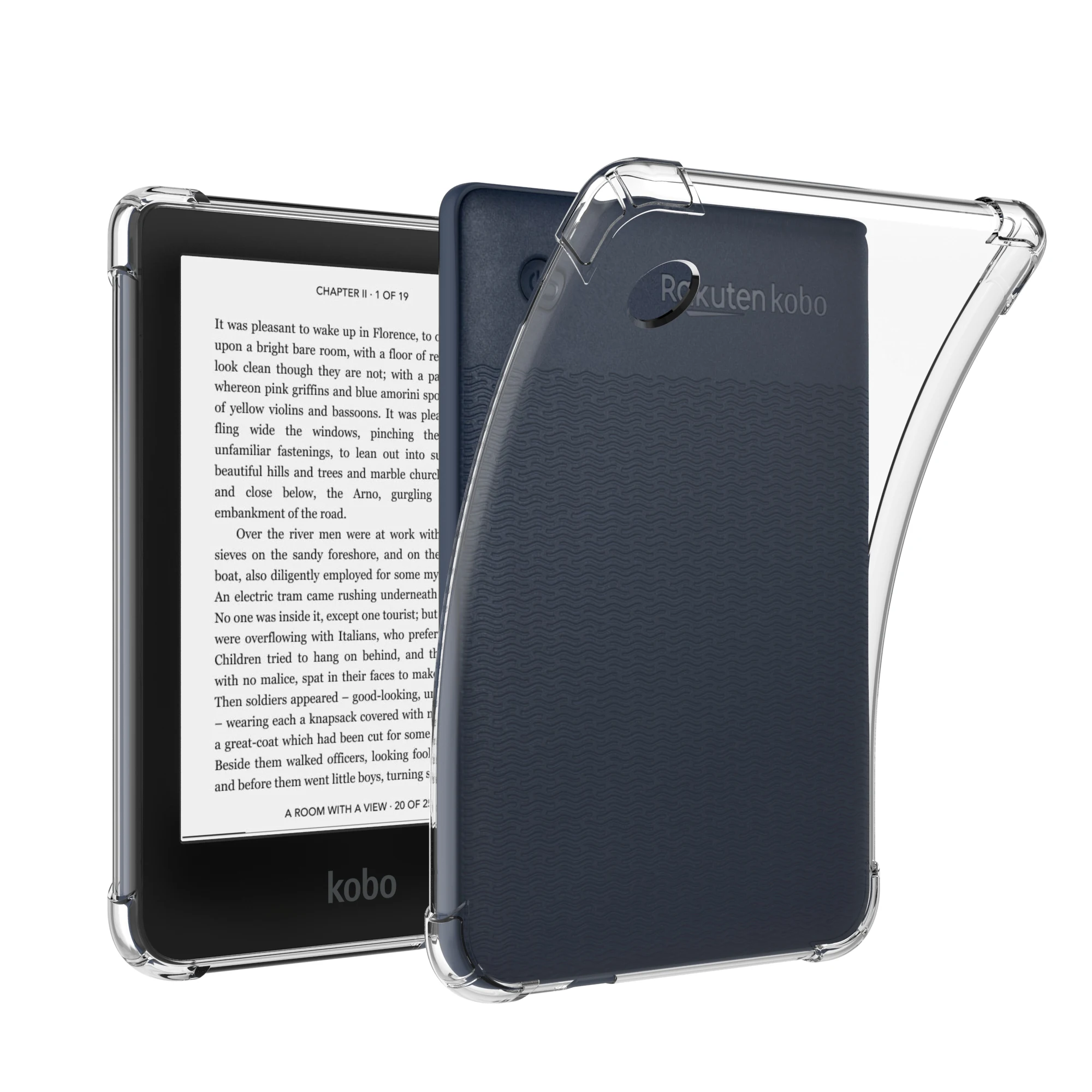 Clear Case for Tolino Shine Colour/Shine 5/Shine4 e-Reader - Ultrathin Lightweight Transparent Silicone Flexible Soft Back Cover