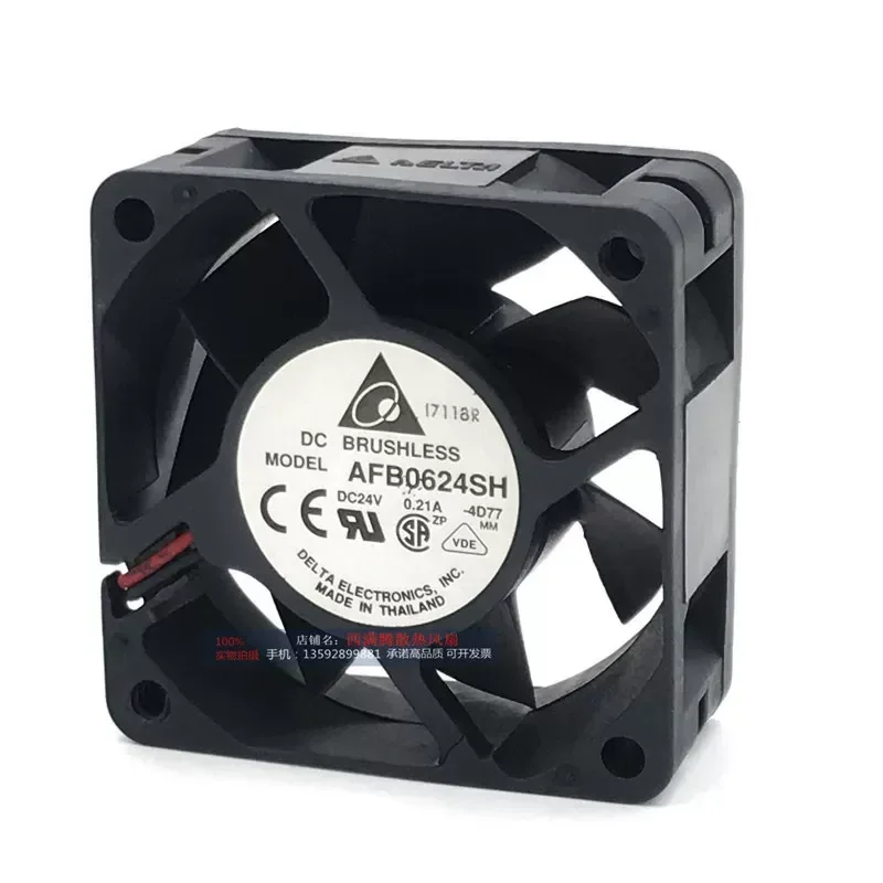 AFB0624SH 24V 0.21A 60mm 6025 Delta 2-Wire Inverter Ball Bearing Cooling Fan for Large Air Volume