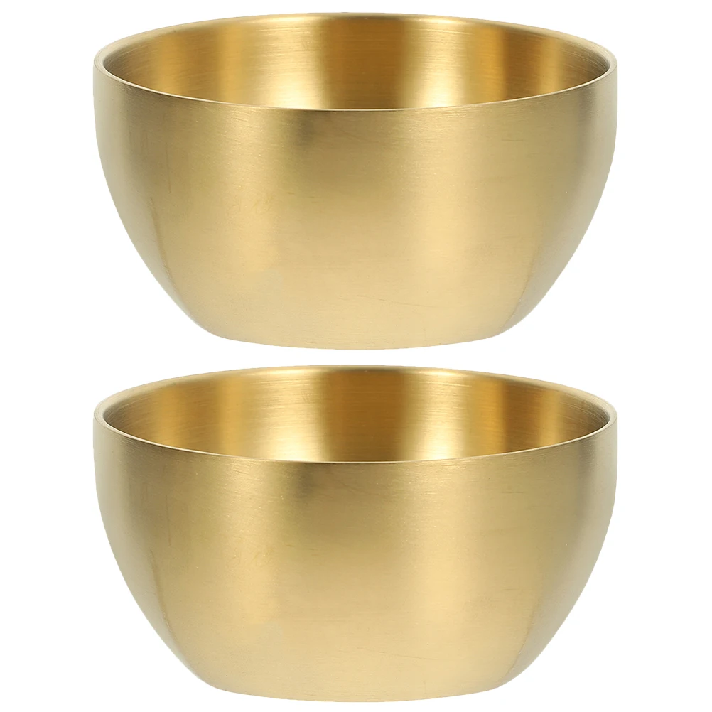

2 Pcs Stainless Steel Salad Mixing Bowls Large Kitchen Prep Cooking Food Containers Metal Fruit Storage Noodles Soup