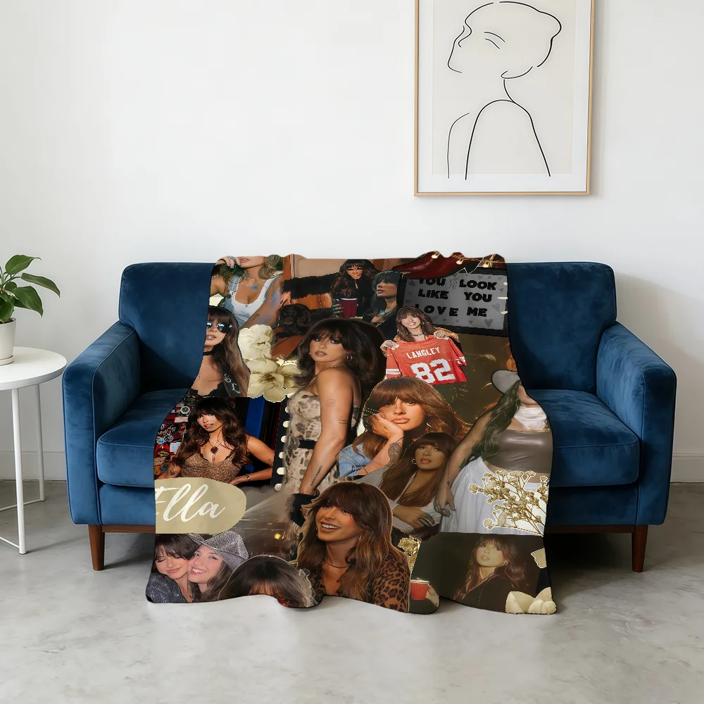 Country Music Singer E-Ella L-Langley Blanket Flannel Warm Soft Throw Blanket For Room Sofa Childish Birthday Gifts