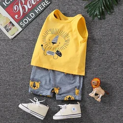 PatPat 2pcs Toddler Boy Playful Lion Print Tank Top and Shorts Set  Childlike Casual/Outdoor Positioning print  lion