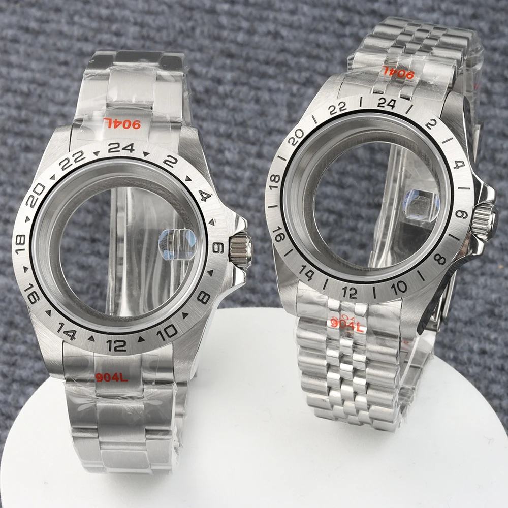 NH35 Case Strap 39mm GMT 24 hour Solid Bezel Watch Case Jubilee/Oyster/Presidential Strap For EXP NH35 NH36 NH38 NH34 Movement