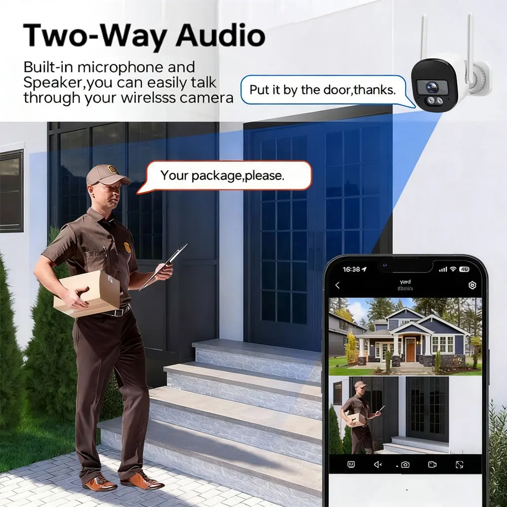 5MP HD Wifi Camera IP Wireless Full Night Vision Onvif 1080P Two-Way Audio Security Surveillance Outdoor Waterproof Home Camera